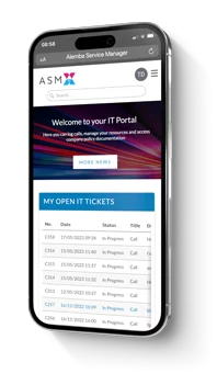Alemba Service Manager IT portal on mobile device