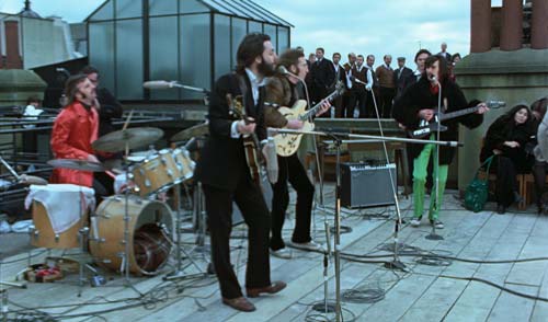 Ringo Starr, Paul McCartney, John Lennon, and George Harrison in THE BEATLES: GET BACK.
