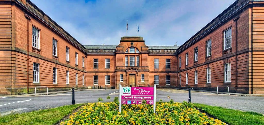 Dumfries and Galloway Council headquarters building in Dumfries, Scotland