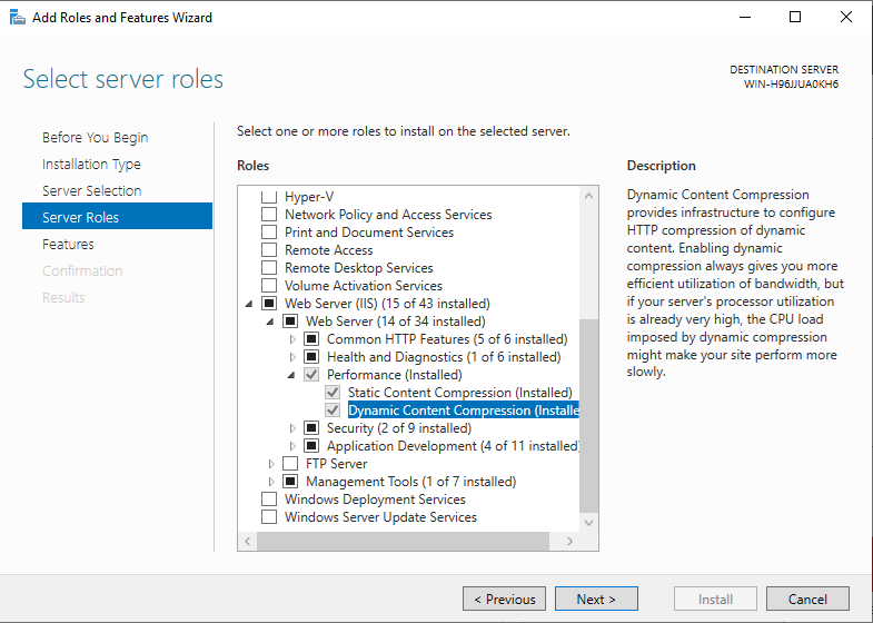 Dynamic Content Compression in IIS