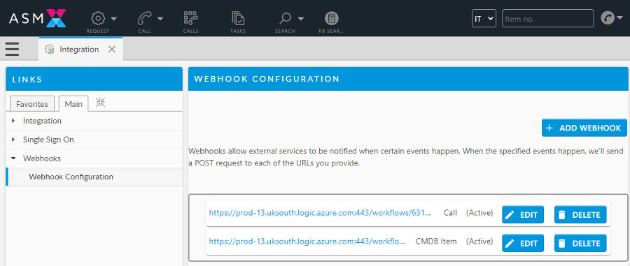 Webhooks screenshot