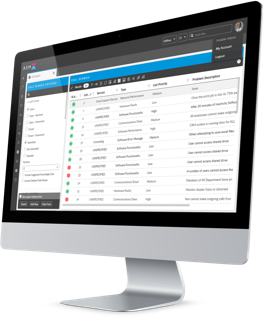 Alemba Service Manager ticket dashboard on desktop screen