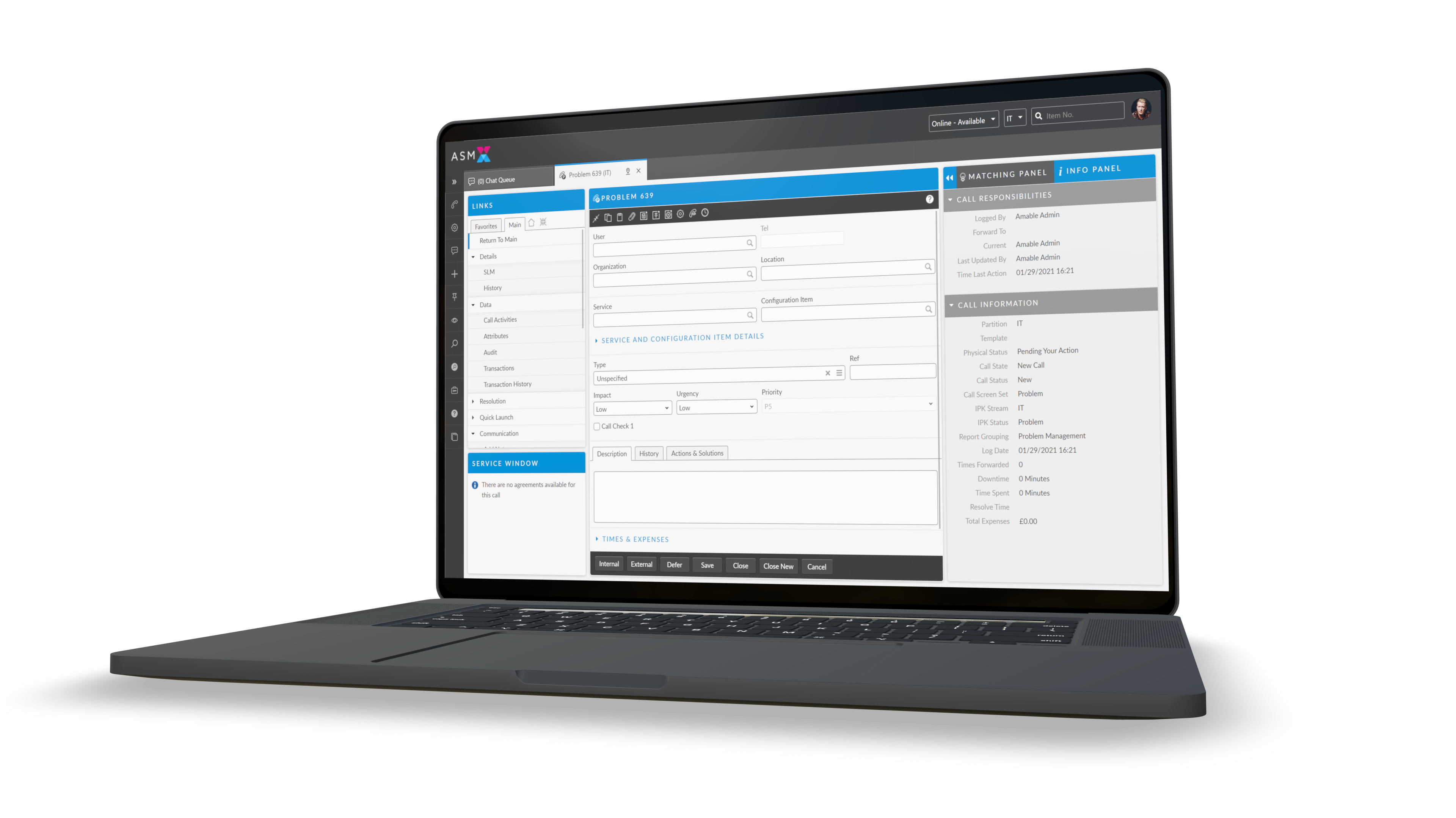 Alemba Service Manager workflow on iMac