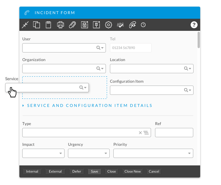 Drag and drop form designer